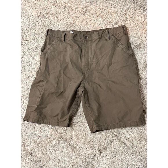 Nice Carhartt B147 LBR Canvas Work Shorts Mens 42 Brown  Loose Original Fit Good - Picture 1 of 6
